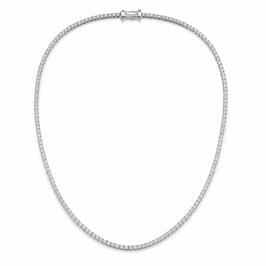 Tennis Necklace - White Gold 18k